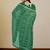 Bottle green chiffon bandhani checks print lace border saree with unstitched blouse piece