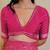 Bright pink chiffon bandhani checks print lace border saree with unstitched blouse piece