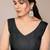 Black chiffon block printed saree with unstitched blouse piece