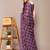 Wine chiffon block printed saree with unstitched blouse piece