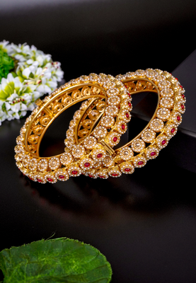 Royal kundan & pearl embellished bangles 2