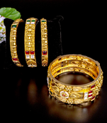 Regal antique gold-plated bangles set