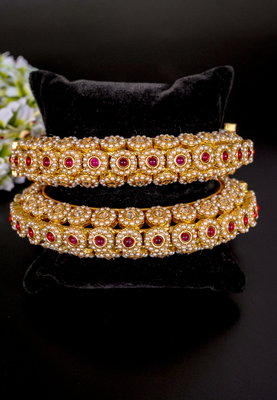 Royal kundan & pearl embellished bangles 3