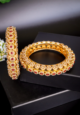 Royal kundan & pearl embellished bangles 4