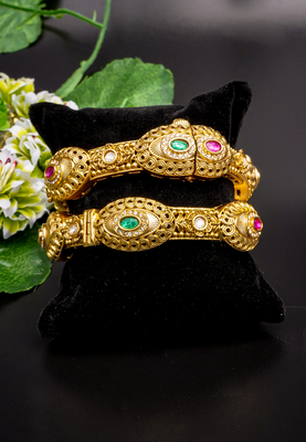 Antique gold-plated kada bangles 1