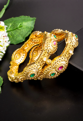 Regal antique gold-plated bangles set 3