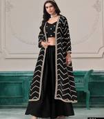 Black chinon designer free size stitched Palazzo