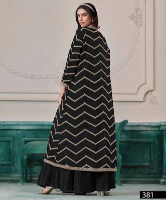 Black chinon designer free size stitched Palazzo 2