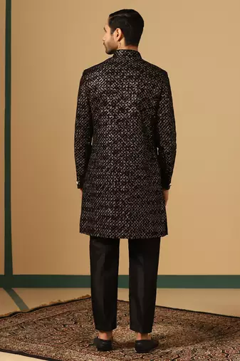 Self-design indowestern sherwani trouser set
