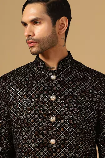 Self-design indowestern sherwani trouser set
