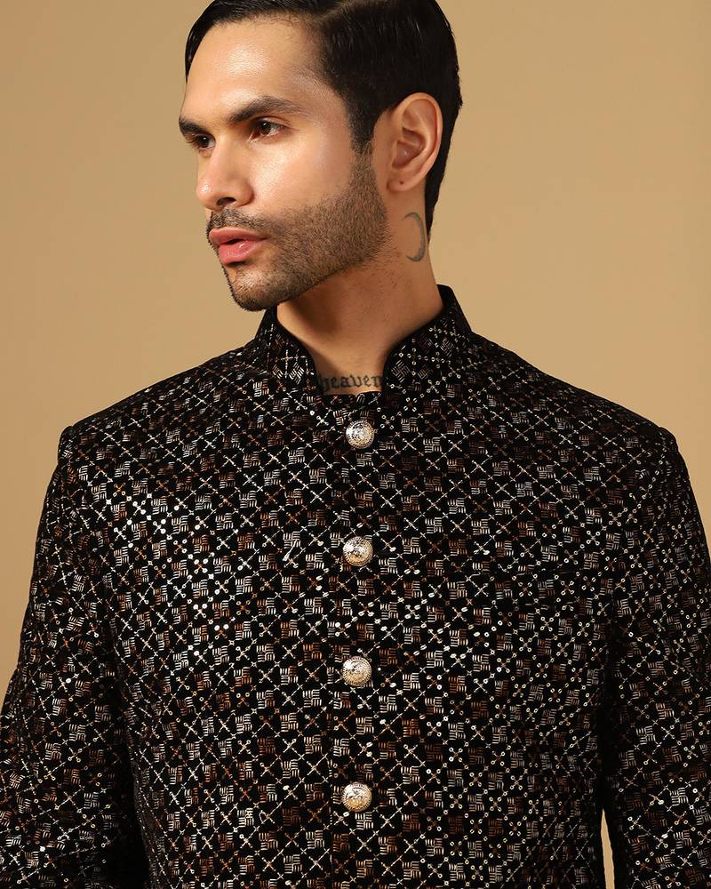 Self-design indowestern sherwani trouser set