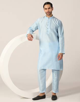 Aqua blue kurta pajama 5