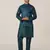 Ocean teal silk kurta pajama with regal jacket