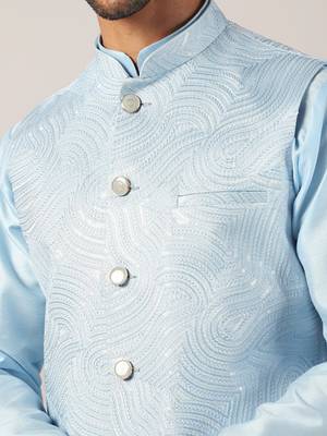 Ink elegance kurta pajama with royal nehru jacket 4