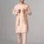 Peach whisper kurta pajama with minimal jacket