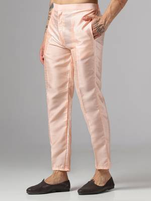Peach whisper kurta pajama with minimal jacket 5