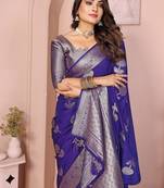 Royal Purple Color Heavy Soft Georgette Lehriya Style Saree