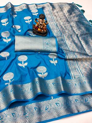 Blue Color Heavy Soft Georgette Lehriya Style Saree 5