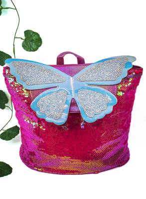 Pink butterfly sequin backpack gift for sister 1