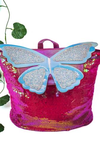 Pink butterfly sequin backpack gift for sister