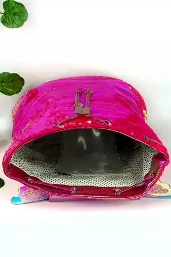 Pink butterfly sequin backpack gift for sister