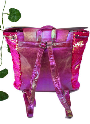 Pink butterfly sequin backpack gift for sister 4