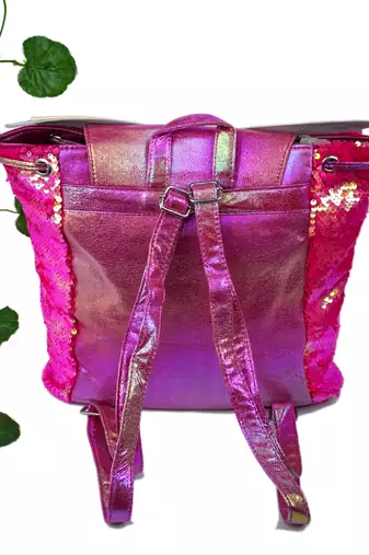 Pink butterfly sequin backpack gift for sister