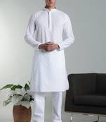 Arruga sylish white embroidery kurta pyjama set