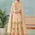 Cream chinon embroidered palazzo suit