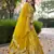 Gorgeous Yellow embroidery with Zari and sequins Dola Silk Jacquard indian designer wedding party wear lehenga
