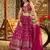 Graceful Rani Pink Sequence embroidery with zari work Dola Silk Jacquard wedding indian latest designer lehenga