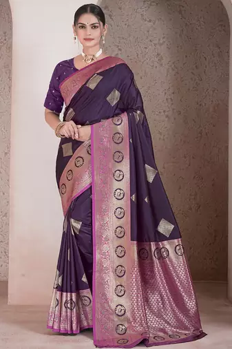  wine floral art silk printed saree comes with matching blouse
