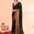 cotton blend black handloom saree with blouse piece