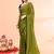 Olive mulmul cotton saree without blouse piece
