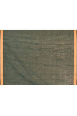 cotton handloom dark green sequin saree with blouse piece 3