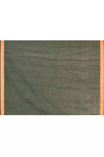 cotton handloom dark green sequin saree with blouse piece