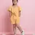 Girls' orange co-ord set     front-knot short sleeve top & matching shorts