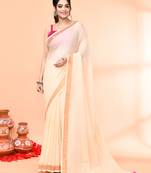 cotton handloom light tan sequin saree with blouse piece