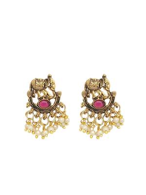 Gold plated elephant motifs necklace set 4