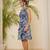 navy blue floral print halter neck cotton dress
