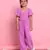 Girls' stylish lilac co-ord set     flared sleeve top & wide-leg pants