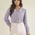 Lavender collared shirt with contrast embriodery