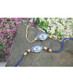 Stylish unisex evil eye combo of protection couple pair rakhi for bhaiya bhabhi