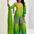 Green chinon embroidered palazzo suit