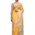 Mango yellow tissue silk silver zari floral motifs saree with blouse piece