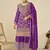 Violet chinon embroidered palazzo suit