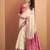 Off-white & pink soft silk bandhani print with weaving beautiful border saree
