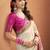 Off-white & pink soft silk bandhani print with weaving beautiful border saree