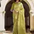 Olive tissue art silk with zari weaving wedding wear saree