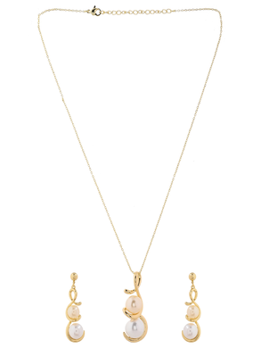Golden grace pearl jewelry set gift for rakhi 2